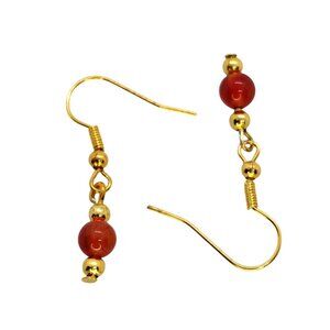 Carnelian gold tone earrings handmade